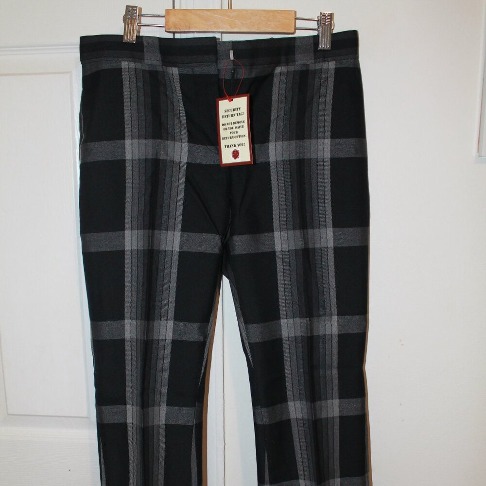 Alexander McQueen Pants Gray Plaid Crop Flare Runway NWT 2017 $1,145